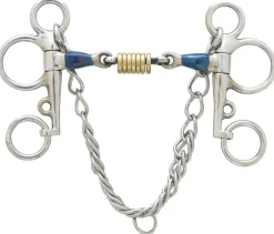 Centaur® Blue Steel Double-Jointed Disc Tom Thumb Pelham Bit