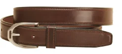 Tory Leather 1 1/4" Stainless Steel Stirrup Buckle Belt