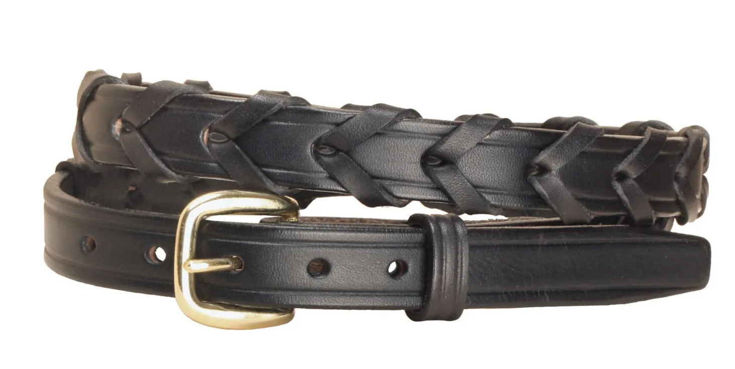 Tory Leather ¾" Laced Belt with Brass Buckle