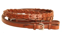 Tory Leather Company 5/8" x 54" Laced Reins with Buckle Bit Ends